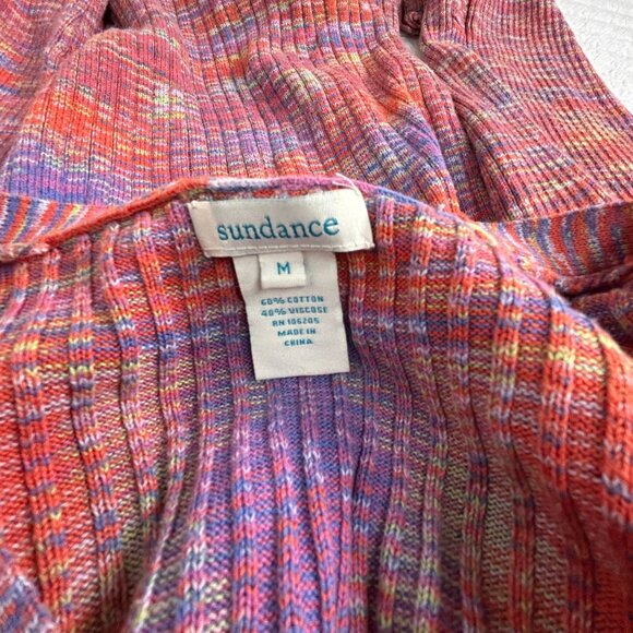 Sundance Womens Multicolor Ribbed V-Neck Henley Sweater Top Medium Long Sleeve - Picture 3 of 8